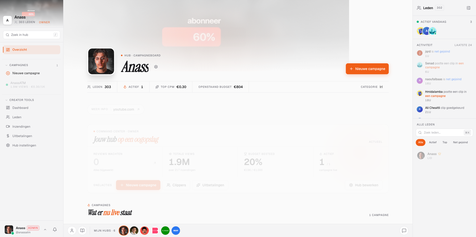 ClipHub hub structure and navigation